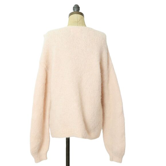 byTiMo Powder Pink Bow Sweater S Wool Blend Long Sleeve Fuzzy EUC B79 - Picture 4 of 6